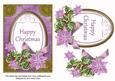 Lilac Poinsettia Happy Christmas Oval 7x5in Step by Step