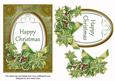 Olive Poinsettia Happy Christmas Oval 7x5in Step by Step