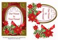 Red Poinsettia Our House to Yours Oval 7x5 Step by Step