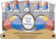 Blue Cupcakes 40th Birthday Large Dl Card Kit