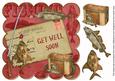 Red Fishing Get Well Soon 8in Decoupage Step by Step
