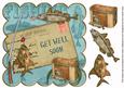 Teal Fishing Get Well Soon 8in Decoupage Step by Step