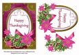 Cerise Poinsettia Happy Thanksgiving Oval 7x5 Step by Step