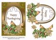 Gold Poinsettia Happy Thanksgiving Oval 7x5 Step by Step