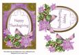 Lilac Poinsettia Happy Thanksgiving Oval 7x5 Step by Step