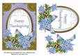 Paleblue Poinsettia Happy Thanksgiving Oval 7x5 Step by Step