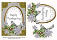 Silver Poinsettia Happy Thanksgiving Oval 7x5 Step by Step