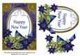 Darkblue Poinsettia Happy New Year Oval 7x5 Step by Step