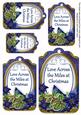 Dark Blue Poinsettia Across the Miles Sentiment Tag Sheet