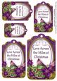 Dark Purple Poinsettia Across the Miles Sentiment Tag Sheet