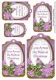 Lilac Poinsettia Across the Miles Sentiment Tag Sheet