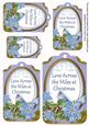 Pale Blue Poinsettia Across the Miles Sentiment Tag Sheet