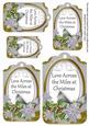 Silver Poinsettia Across the Miles Sentiment Tag Sheet