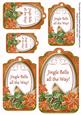 Borange Poinsettia Jingle Bells Sentiment Tag Sheet