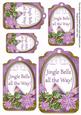 Lilac Poinsettia Jingle Bells Sentiment Tag Sheet