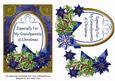 Dark Blue Poinsettia Grandparents Christmas 7x5 Step by Step