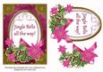 Cerise Poinsettia Jingle Bells Oval 7x5in Step by Step