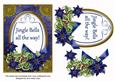 Dark Blue Poinsettia Jingle Bells Oval 7x5in Step by Step