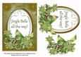 Olive Poinsettia Jingle Bells Oval 7x5in Step by Step