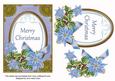Pale Blue Poinsettia Merry Christmas Oval 7x5in Step by Step