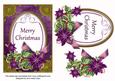 Purple Poinsettia Merry Christmas Oval 7x5in Step by Step