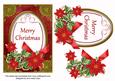 Red Poinsettia Merry Christmas Oval 7x5in Step by Step