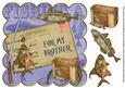 Blue Fishing for My Brother 8in Decoupage Step by Step