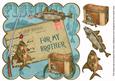 Teal Fishing for My Brother 8in Decoupage Step by Step