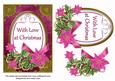 Cerise Poinsettia Love at Christmas Oval 7x5in Step by Step