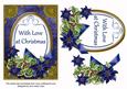Dblue Poinsettia Love at Christmas Oval 7x5in Step by Step