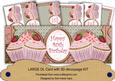 Pink Strawberry Cupcake 40th Birthday Large Dl Card Kit