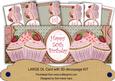 Pink Strawberry Cupcake 50th Birthday Large Dl Card Kit