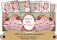 Pink Strawberry Cupcake 80th Birthday Large Dl Card Kit