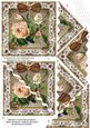Lace Cream Peachy Rose 5in Scallop Triangle Corner Stacker