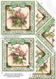 Lace Green Rose Bouquet 5in Scallop Triangle Corner Stacker