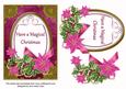 Cerise Poinsettia Magical Christmas Oval 7x5in Step by Step