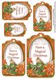 Borange Poinsettia Magical Christmas Sentiment Tag Sheet