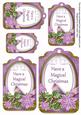 Lilac Poinsettia Magical Christmas Sentiment Tag Sheet