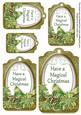 Olive Poinsettia Magical Christmas Sentiment Tag Sheet