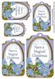 Pale Blue Poinsettia Magical Christmas Sentiment Tag Sheet