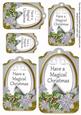 Silver Poinsettia Magical Christmas Sentiment Tag Sheet