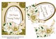Cream Magnolia 70 Years Young Today! Oval 7x5in Step by Step
