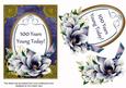 Dark Blue Magnolia 100 Years Young Oval 7x5in Step by Step