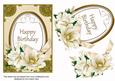 Cream Magnolia Happy Birthday Oval 7x5in Step by Step
