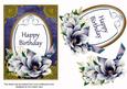 Dark Blue Magnolia Happy Birthday Oval 7x5in Step by Step