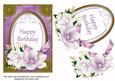 Lilac Magnolia Happy Birthday Oval 7x5in Step by Step