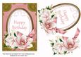 Pink Magnolia Happy Birthday Oval 7x5in Step by Step