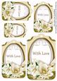 Cream Magnolia with Love Sentiment Tag Sheet