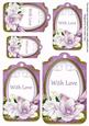 Lilac Magnolia with Love Sentiment Tag Sheet