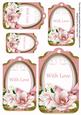 Pink Magnolia with Love Sentiment Tag Sheet
